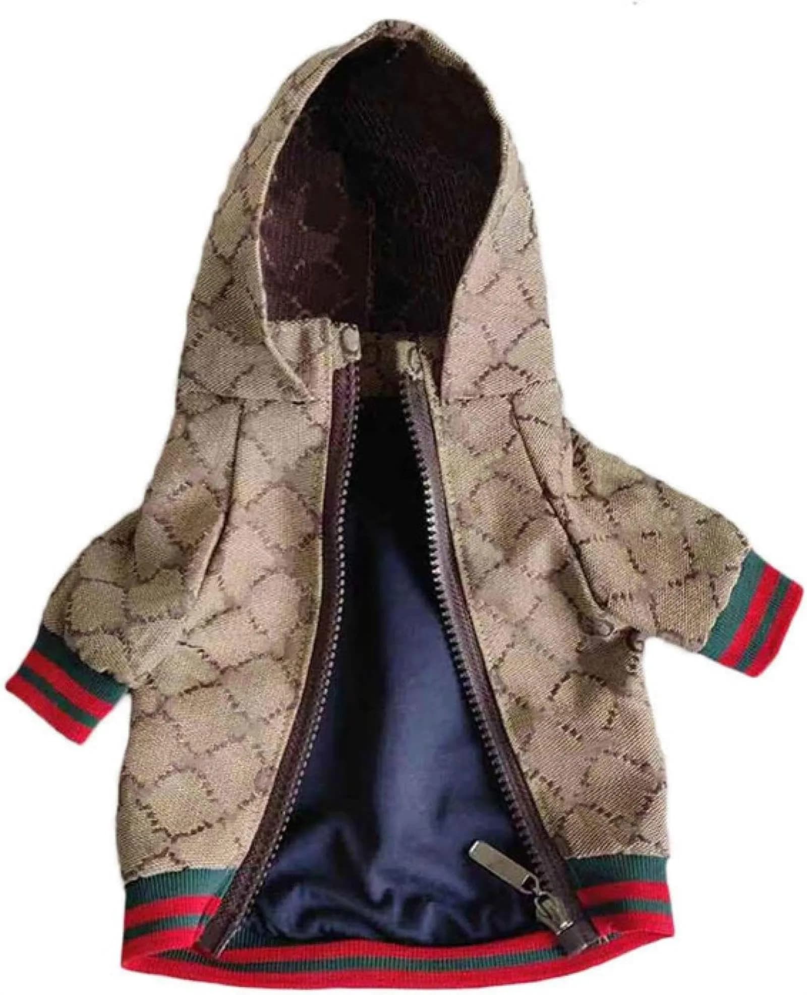 HQREA Dog Hoodie Luxury Winter Small Dog Jacket Clothes Classic Designer French Bulldog Teddy Pug XXL | Fashionable & Warm — XXL