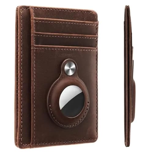 Hawanik Slim Minimalist Front Pocket RFID Wallet 8.3cm x 10.4cm | Compact Leather Card Holder with Cash Pocket thumbnail 1