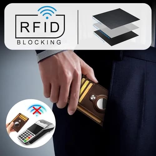 Hawanik Slim Minimalist Front Pocket RFID Wallet 8.3cm x 10.4cm | Compact Leather Card Holder with Cash Pocket thumbnail 4