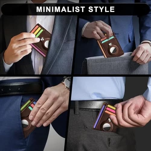 Hawanik Slim Minimalist Front Pocket RFID Wallet 8.3cm x 10.4cm | Compact Leather Card Holder with Cash Pocket thumbnail 5
