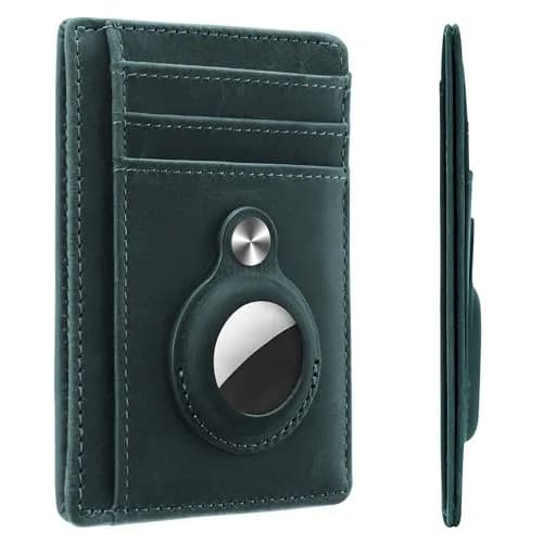 Hawanik Slim Minimalist Front Pocket Air Tag Wallet Thin Card Holder Wallet | RFID Protected, Genuine Leather, Compact for Men thumbnail 1