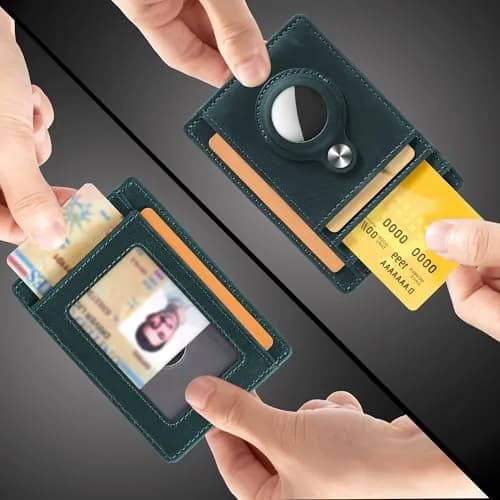 Hawanik Slim Minimalist Front Pocket Air Tag Wallet Thin Card Holder Wallet | RFID Protected, Genuine Leather, Compact for Men thumbnail 2