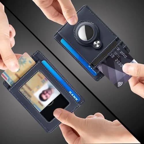 Hawanik Slim Minimalist Front Pocket Air Tag Wallet Thin Card Holder Wallet thumbnail 2