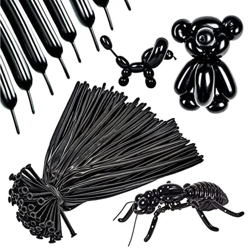 ASIYUHY 100 Pack Black Long Twisting Balloons 260cm (102in) | Durable Latex for Animal Shapes thumbnail 1