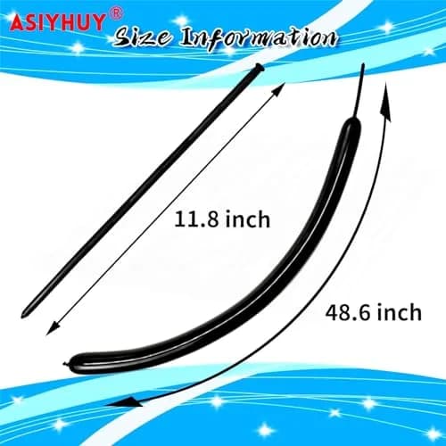 ASIYUHY 100 Pack Black Long Twisting Balloons 260cm (102in) | Durable Latex for Animal Shapes thumbnail 2