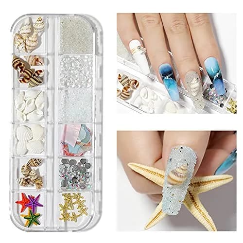 Teensery Nail Art Rhinestones 2 Boxes Ocean Shell Starfish Shells | 12 Styles for Glamorous Nails thumbnail 3