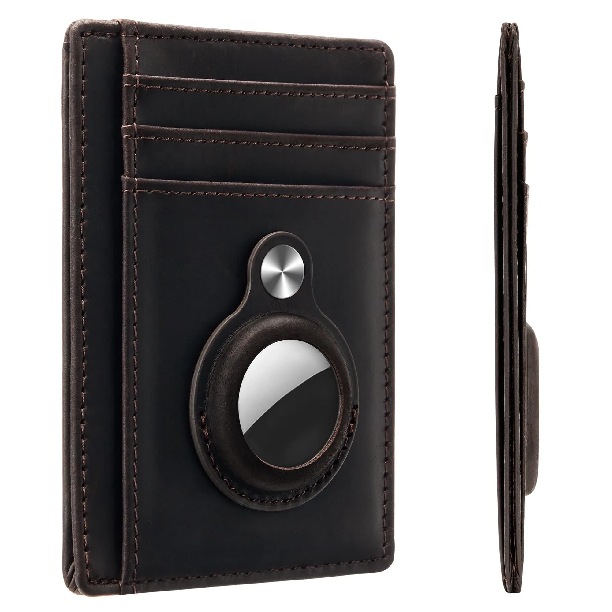 Hawanik Slim Minimalist Front Pocket Air Tag Wallet Thin Card Holder Wallet with RFID Blocking, Classic Coffee, 8 cm (3.15 in) — Classic Coffee