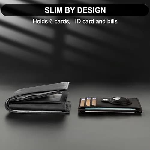Hawanik Slim Minimalist Front Pocket Air Tag Wallet Thin Card Holder Wallet with RFID Blocking, Classic Coffee, 8 cm (3.15 in) thumbnail 5