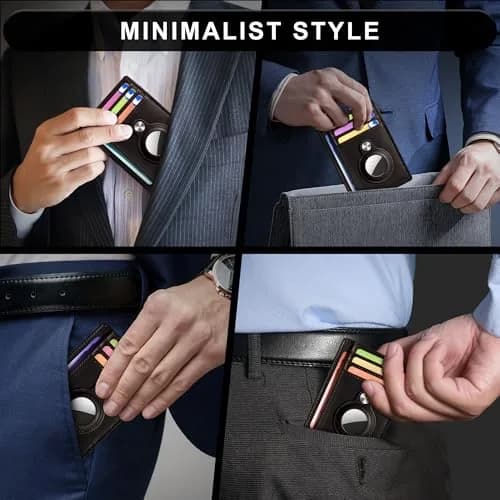 Hawanik Slim Minimalist Front Pocket Air Tag Wallet Thin Card Holder Wallet with RFID Blocking, Classic Coffee, 8 cm (3.15 in) thumbnail 7