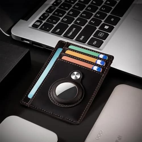 Hawanik Slim Minimalist Front Pocket Air Tag Wallet Thin Card Holder Wallet with RFID Blocking, Classic Coffee, 8 cm (3.15 in) thumbnail 8