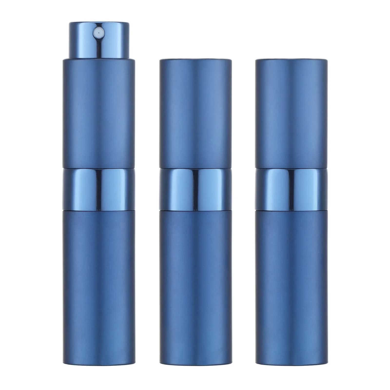 LISAPACK Refillable Perfume Atomizer Spray Bottle 8ml (0.27 Fl Oz) | Twist-Up Leak-Proof Design for Travel — 3 Blue