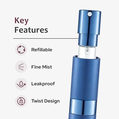 LISAPACK Refillable Perfume Atomizer Spray Bottle 8ml (0.27 Fl Oz) | Twist-Up Leak-Proof Design for Travel thumbnail 3