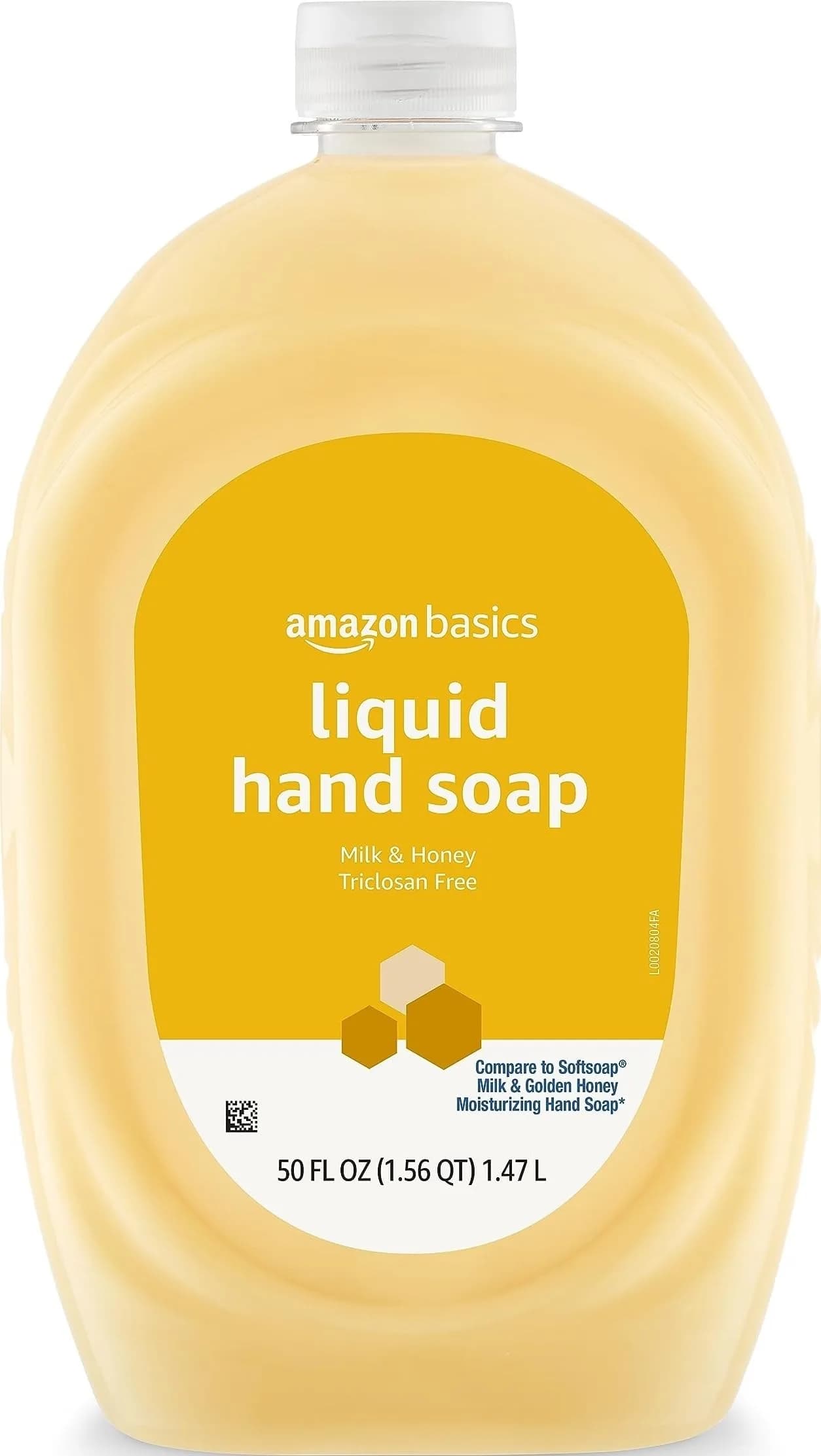 Amazon Basics Liquid Hand Soap Refill Milk & Honey Scent 1479ml (50 Fl Oz) | Gentle Moisturizing Formula