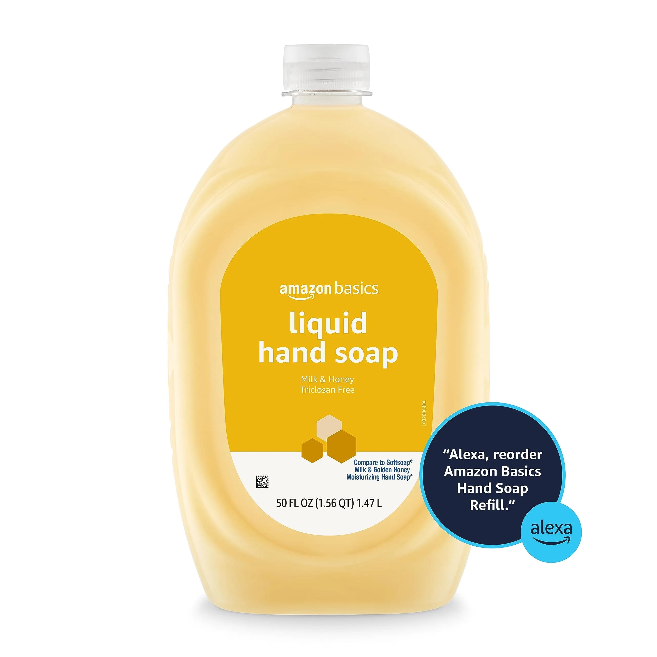 Amazon Basics Liquid Hand Soap Refill Milk & Honey Scent 1479ml (50 Fl Oz) | Gentle Moisturizing Formula - view 5