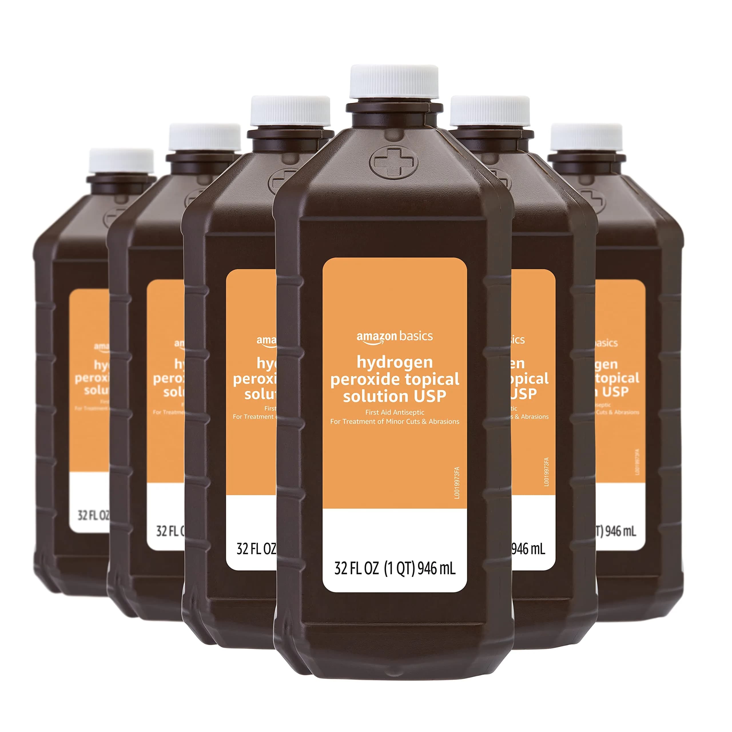 Amazon Basics Hydrogen Peroxide Topical Solution USP 3% 192 fl oz (5.68 L) | FDA Approved First Aid Antiseptic - main product image