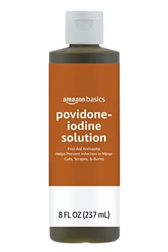 Amazon Basics First Aid Antiseptic Solution 237ml (8 fl oz) | Hospital-Grade Povidone Iodine for Wound Care thumbnail 1