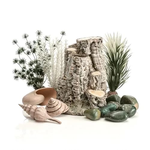 biOrb Forest Rhythm Décor Set, Silver/Green/Natural, 2.74 kg (6.04 lb) | Fish Friendly Aquarium Ornament thumbnail 1