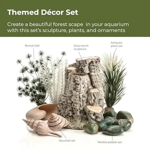 biOrb Forest Rhythm Décor Set, Silver/Green/Natural, 2.74 kg (6.04 lb) | Fish Friendly Aquarium Ornament thumbnail 3
