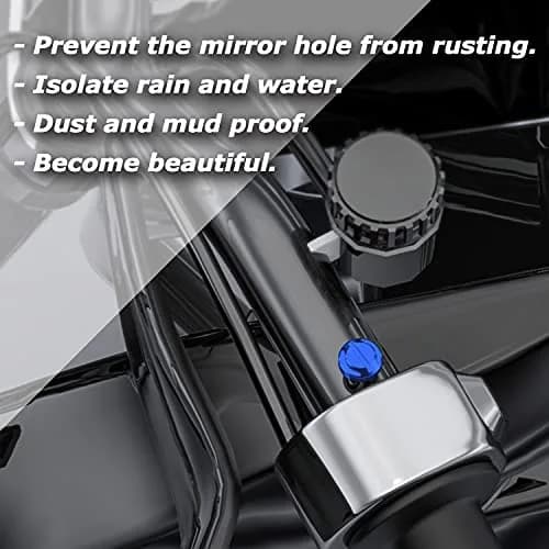 AVERZELLA Blue Motorcycle Mirror Hole Plugs M8x1.25 (4-Pack, Regular & Reverse Threads) thumbnail 5