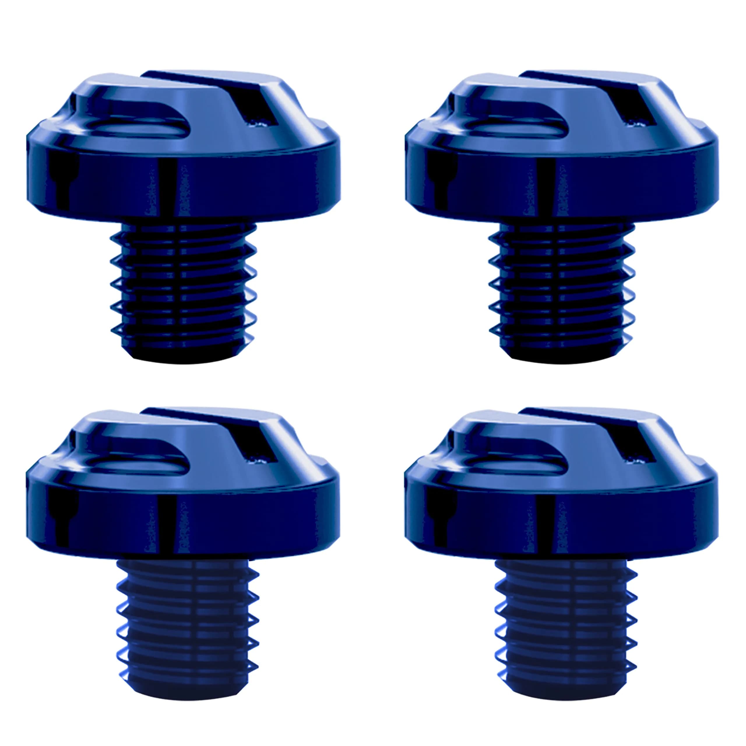 AVERZELLA Blue Motorcycle Mirror Hole Plugs M8x1.25 (4-Pack, Regular & Reverse Threads) — Blue / M8>2 regular + 2 reverse
