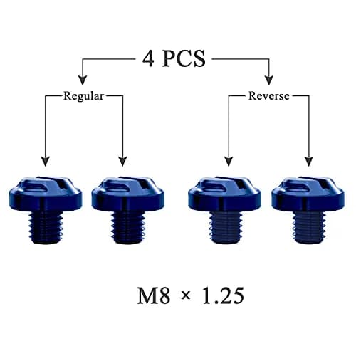 AVERZELLA Blue Motorcycle Mirror Hole Plugs M8x1.25 (4-Pack, Regular & Reverse Threads) thumbnail 2