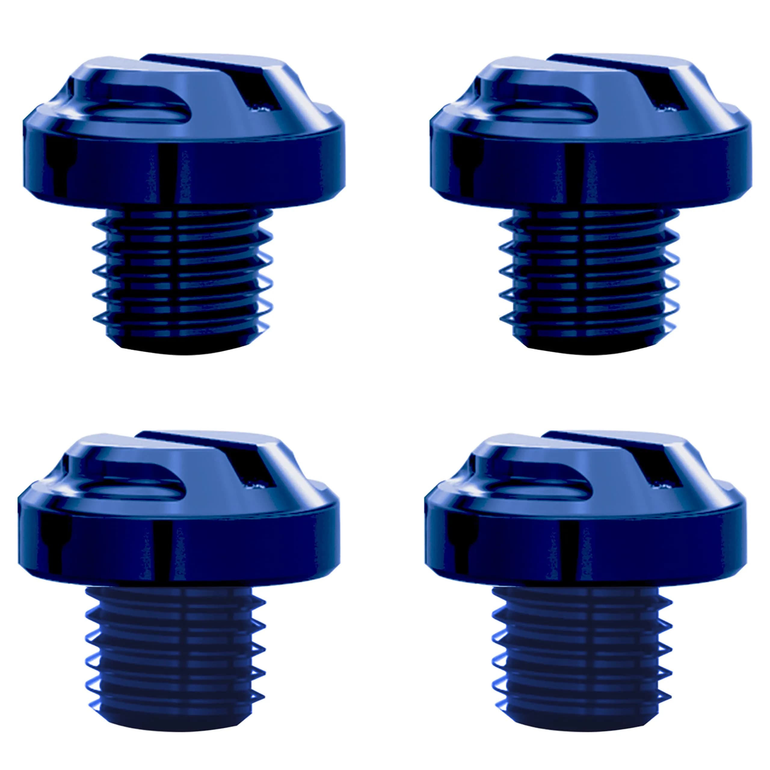 AVERZELLA 4pcs Motorcycle Mirror Hole Plugs M10x1.25 Blue | Protects Handlebar Threads