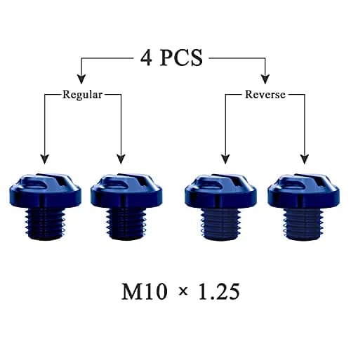 AVERZELLA 4pcs Motorcycle Mirror Hole Plugs M10x1.25 Blue | Protects Handlebar Threads thumbnail 2