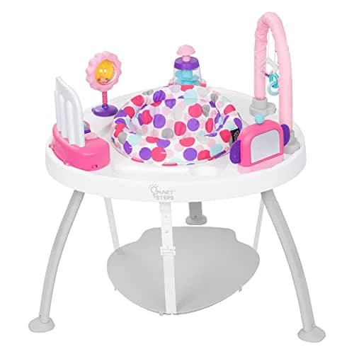 Smart Steps® 3-in-1 Bounce N' Play Activity Center Plus with STEM Learning Toys, Princess Pink | Converts from Activity Center to Flat Table, Supports Baby Development thumbnail 1