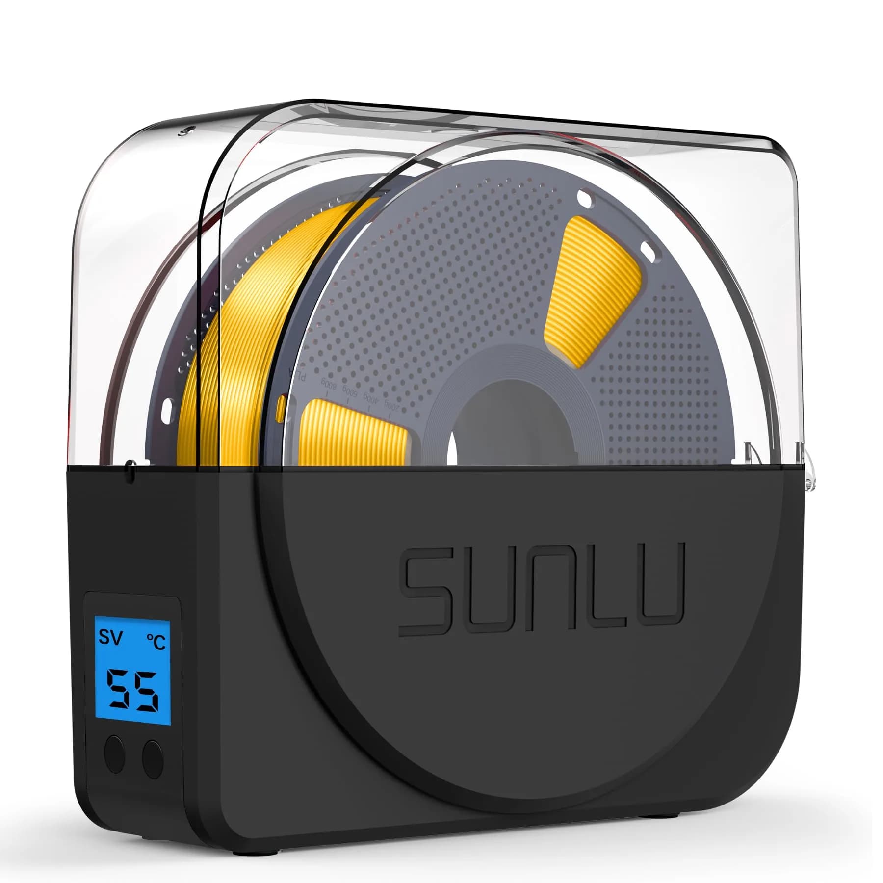 SUNLU Filament Dryer Box S1 Plus White | Fast Drying with Fan for 1.75mm/2.85mm/3.00mm PLA PETG ABS TPU Nylon Filament — Black