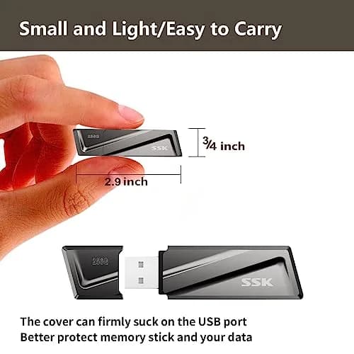 SSK 256GB USB Flash Drive up to 550MB/s USB 3.2 Gen2 Externel Thumb Drive | Fast Data Transfer & Durable Zinc Alloy thumbnail 8