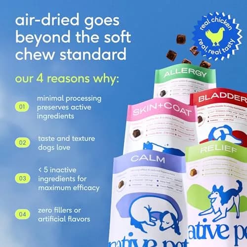 Native Pet Calming Chews for Dogs - Air-Dried Chicken Flavor, 60 Chews | Supports Calmness & Emotional Balance thumbnail 8