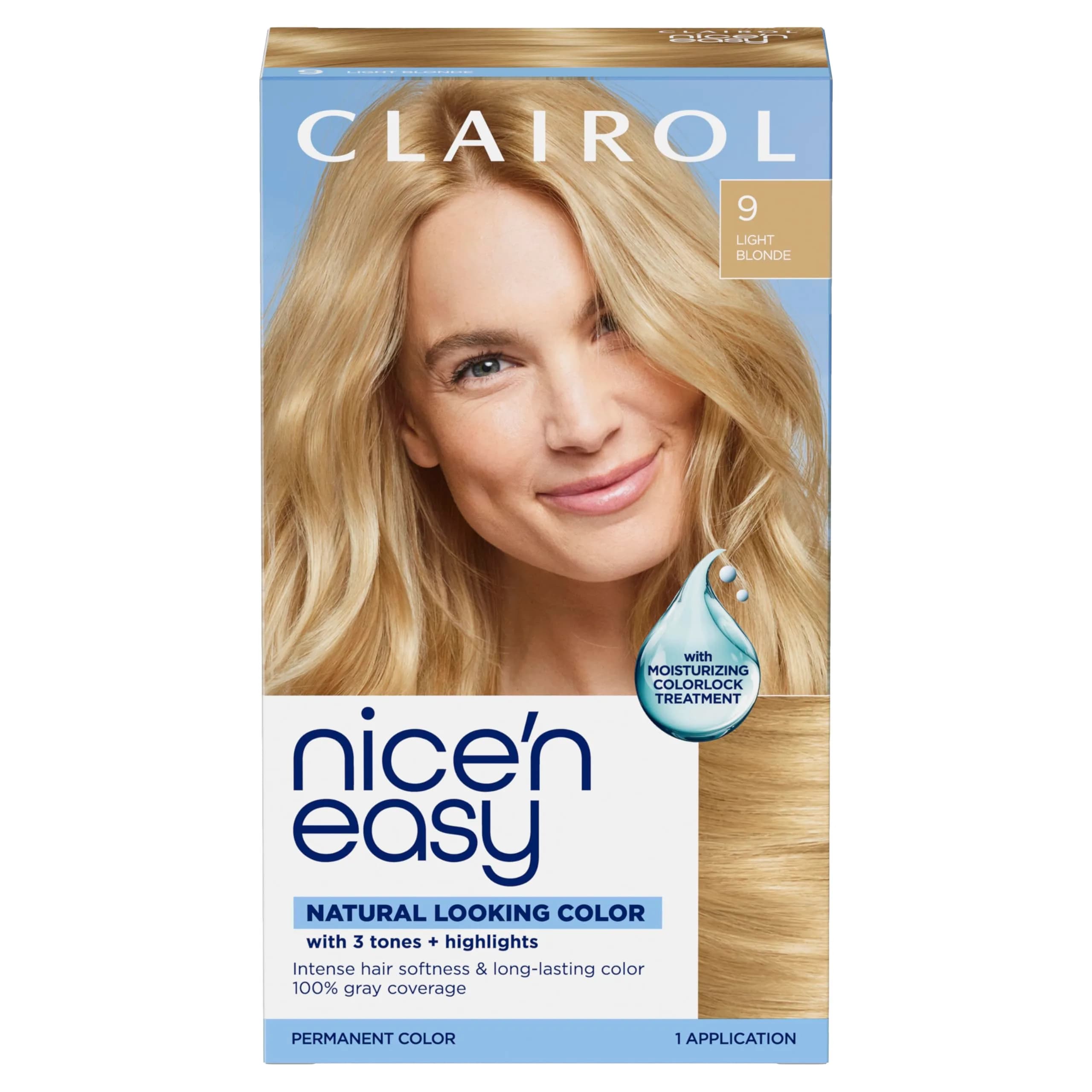 Clairol Nice'n Easy Permanent Hair Dye 9 Light Blonde - Single Pack - main product image