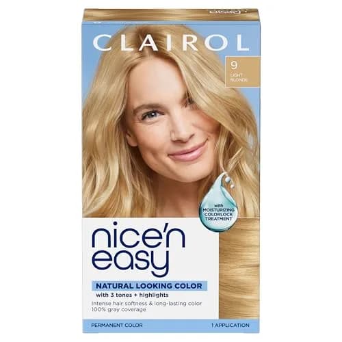 Clairol Nice'n Easy Permanent Hair Dye 9 Light Blonde - Single Pack thumbnail 1