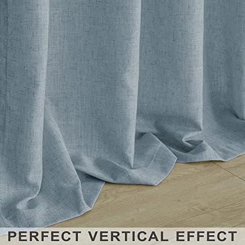 Mrs.Naturall Linen Textured Curtains 52"W x 54"L | Light Filtering Privacy (120 chars) thumbnail 8