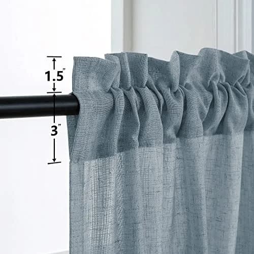 Mrs.Naturall Linen Textured Curtains 52"W x 54"L | Light Filtering Privacy (120 chars) thumbnail 9