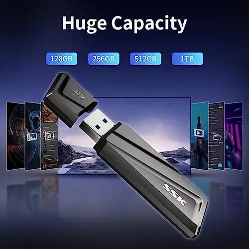 SSK 128GB USB Flash Drive up to 550MB/s USB 3.2 Gen2 | Fast Transfer & Durable Zinc Alloy Shell thumbnail 7