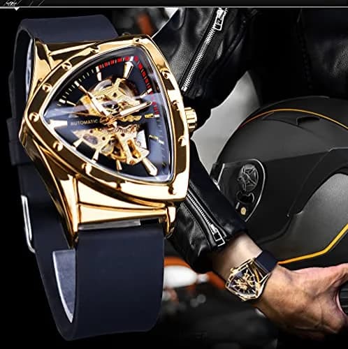 FORSINING Winner Transparent Man Mechanical Watch 43mm Skeleton Dial Triangle | Automatic Self-Winding thumbnail 7
