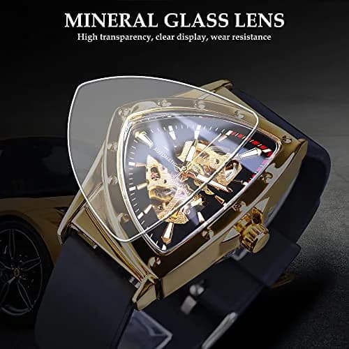 FORSINING Winner Transparent Man Mechanical Watch 43mm Skeleton Dial Triangle | Automatic Self-Winding thumbnail 8