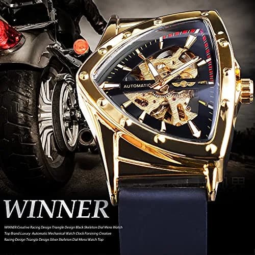 FORSINING Winner Transparent Man Mechanical Watch 43mm Skeleton Dial Triangle | Automatic Self-Winding thumbnail 2