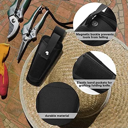 Homakover 2-Pocket Tool Pouch Holder for Pruning Shears & Folding Knife | Fits Tools Up to 8 Inches thumbnail 3