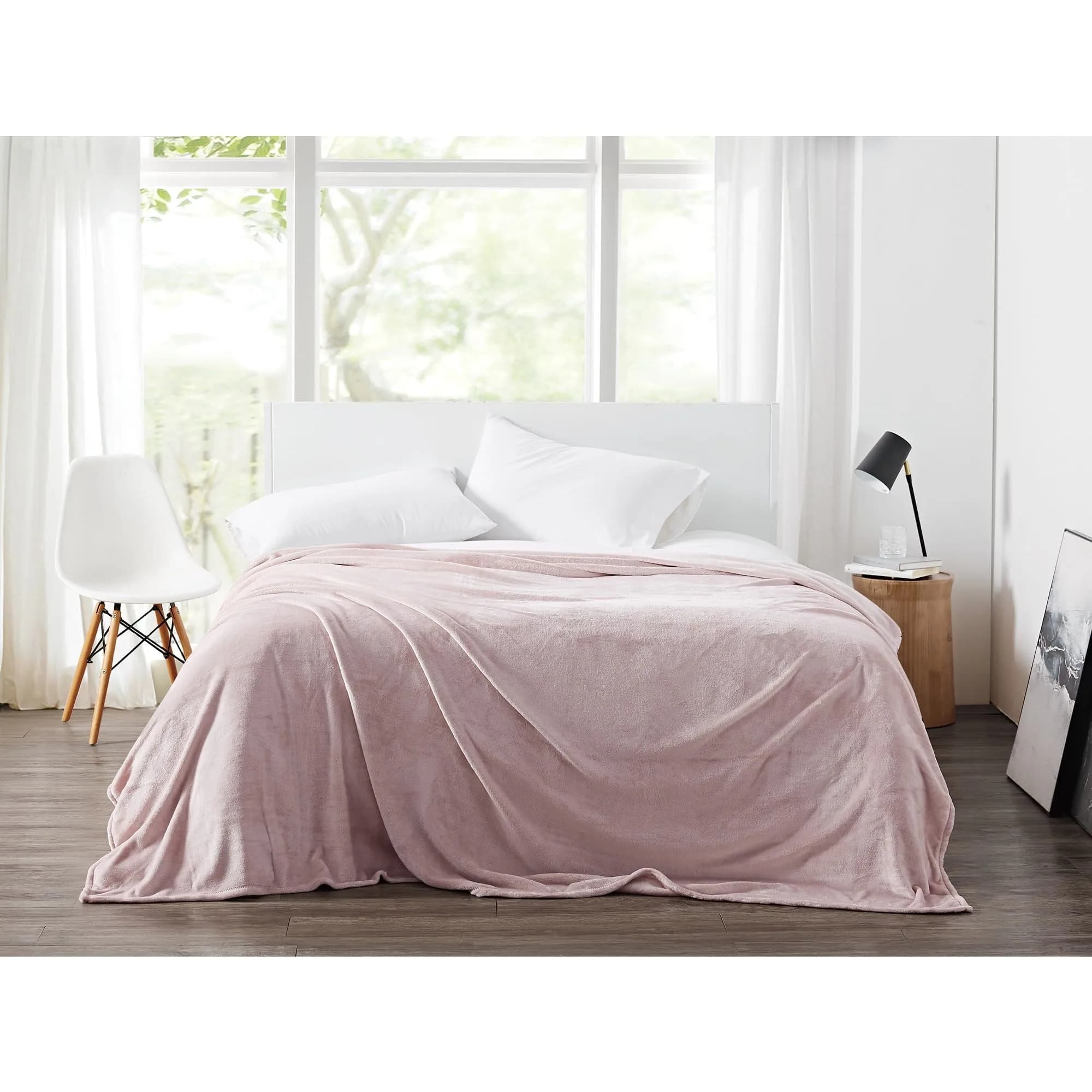 CANNON Solid Plush Blush Polyester Twin XL Blanket | 100% Polyester, Oeko-TEX Certified (70-120 chars) — Blush