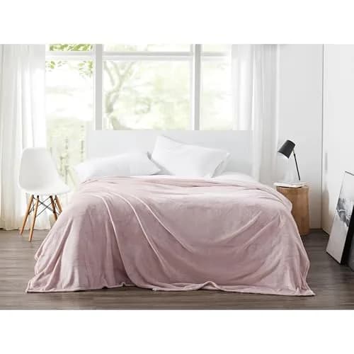 CANNON Solid Plush Ivory Polyester Blanket King/California King | 280 GSM Microfiber thumbnail 1
