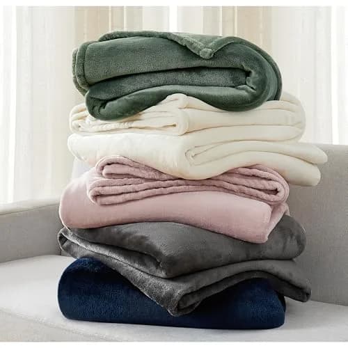 CANNON Solid Plush Ivory Polyester Blanket King/California King | 280 GSM Microfiber thumbnail 3