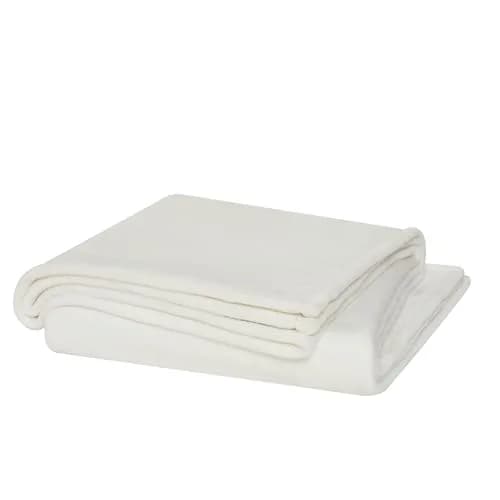 CANNON Solid Plush Ivory Polyester Blanket King/California King | 280 GSM Microfiber thumbnail 2