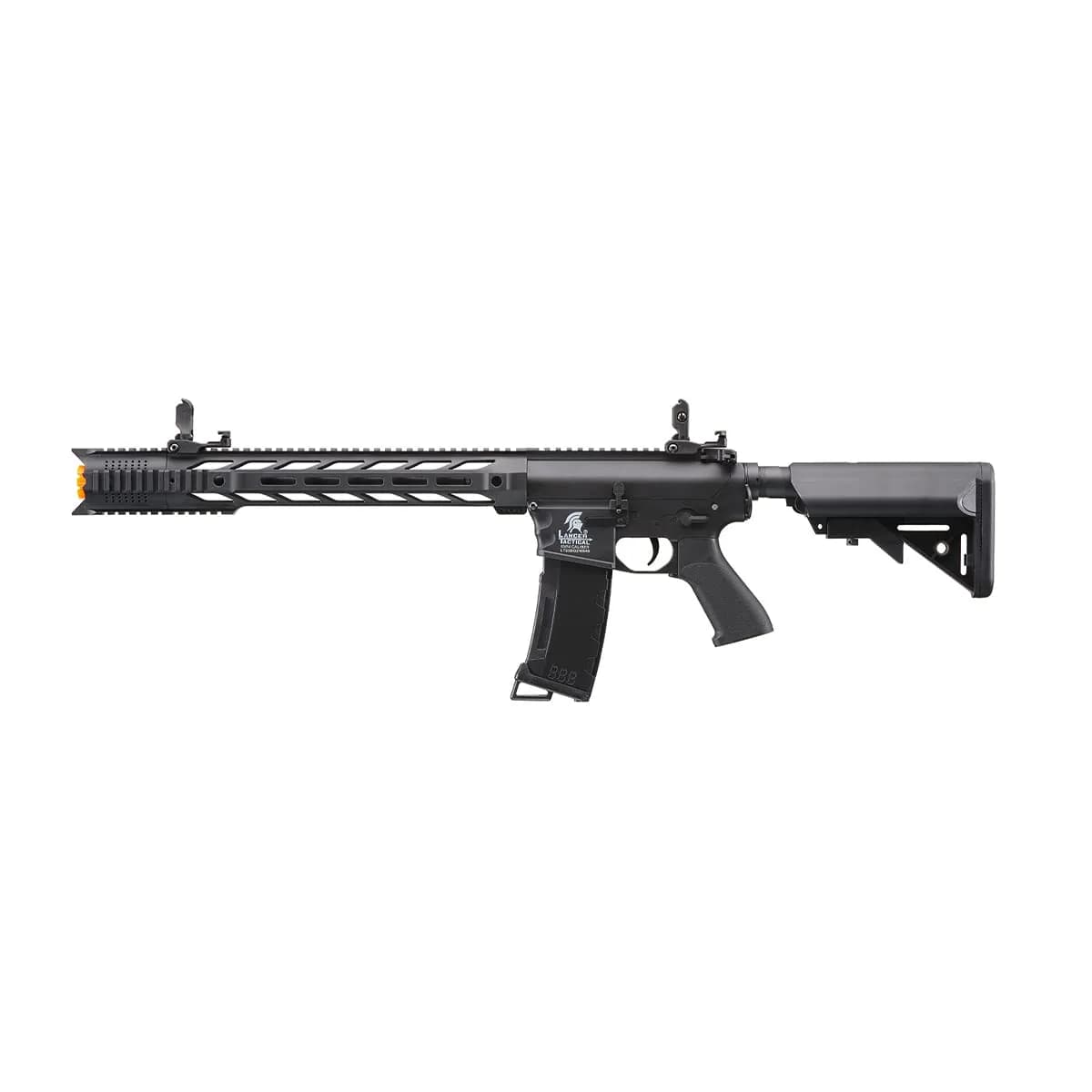 Lancer Tactical Gen 2 Polymer Airsoft M4 Interceptor SPR with 130 Rnd Mid Mag | Lightweight & Durable — Black