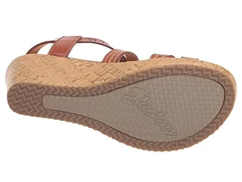 Skechers Women's Cali Beverlee Delicate Glow Wedge Sandals - Luggage, 2.25-inch Heel, 11 M (US) thumbnail 3