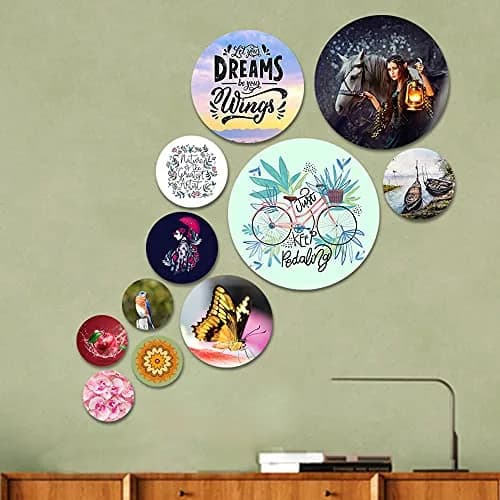 Artvibes MDF Wooden Wall Hanging Set of 11 Pieces | 65cm x 53cm x 0.5cm Landscape Art Deco Wall Decor thumbnail 1