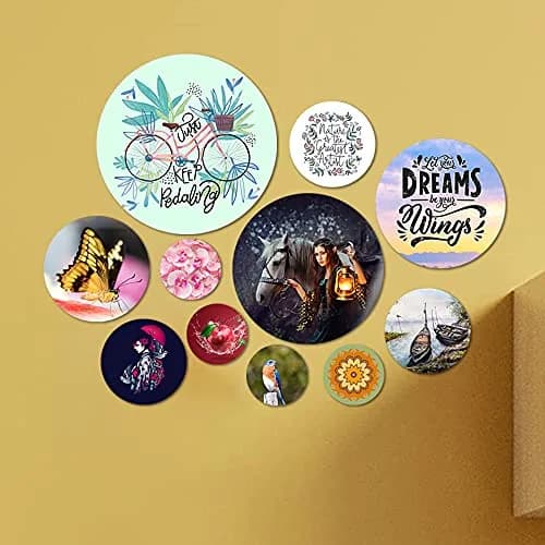 Artvibes MDF Wooden Wall Hanging Set of 11 Pieces | 65cm x 53cm x 0.5cm Landscape Art Deco Wall Decor thumbnail 2