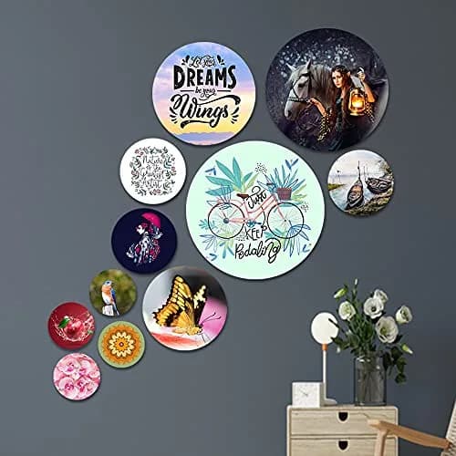 Artvibes MDF Wooden Wall Hanging Set of 11 Pieces | 65cm x 53cm x 0.5cm Landscape Art Deco Wall Decor thumbnail 3