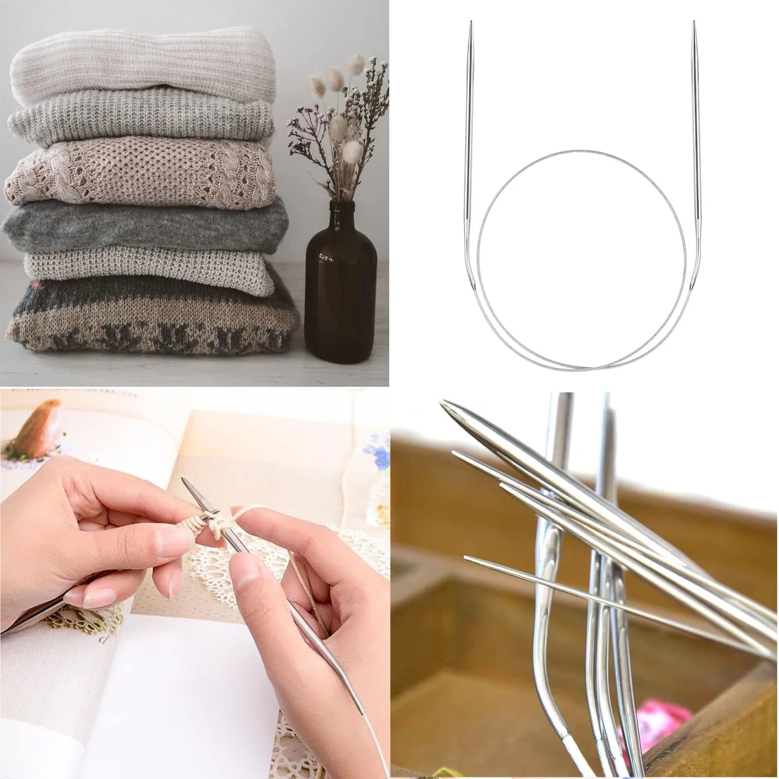 Coowayze Circular Knitting Needles Set, Stainless Steel 32 Inch (80 cm) | 11 Sizes 1.5-5mm Magic Loop - view 6